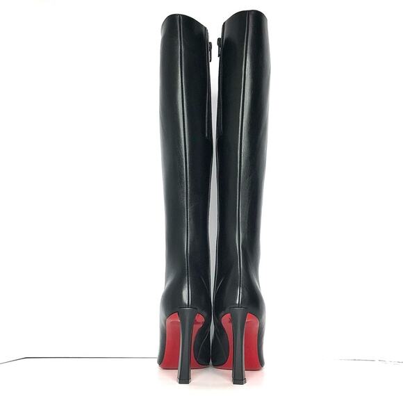 NEW Christian Louboutin Condora Botta 85 Knee High Black Pointed Toe Boots 37.5 - Picture 4 of 9